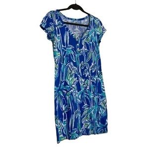 Lilly Pulitzer palmira dress crush bamboo iris blue womens Small